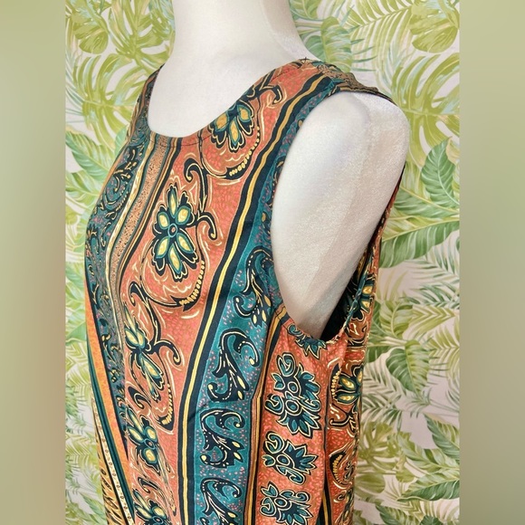 The Jβ Peterman Floral Maxi Dress 90s Style Mixed Print Sleeveless 100% Cotton - Picture 3 of 7